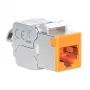Keystone Jack Intellinet Cat6a 10G blindado sem ferramentas slim, laranja