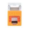 Keystone Jack Intellinet Cat6a 10G blindado sem ferramentas slim, laranja