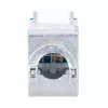Keystone Jack Intellinet Cat6a 10G blindado sem ferramentas slim, plano, azul, RJ-45, IDC, conector fêmea, dourado