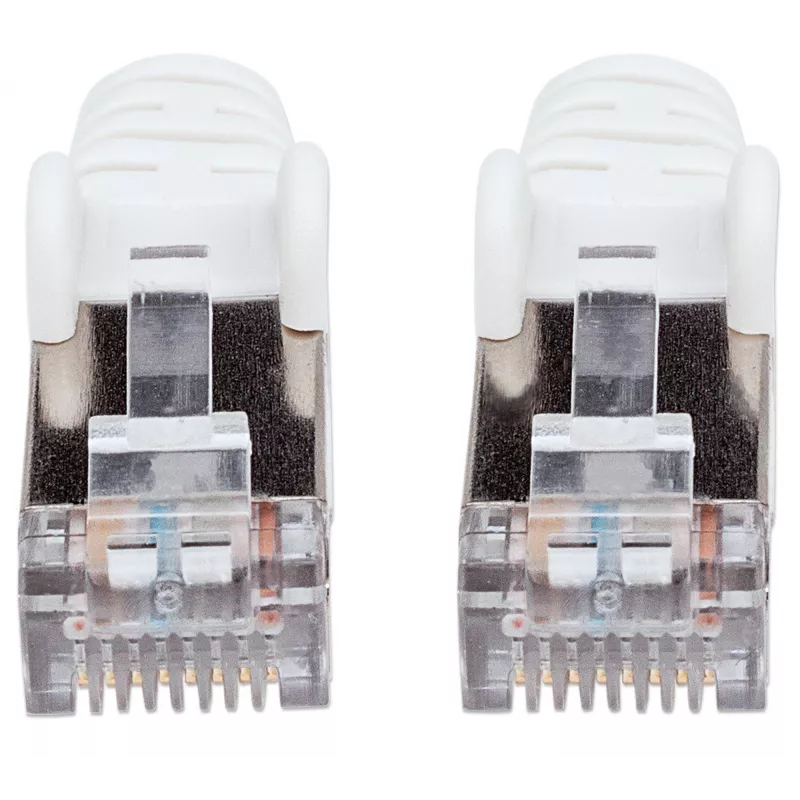 Intellinet Cabo de rede patch, Cat6, 15 m, branco, cobre, S/FTP, LSOH / LSZH, PVC, RJ45, contactos banhados a ouro, snagless, com proteção anti-dobra, garantia vitalícia