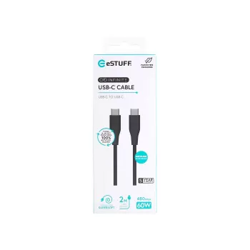 eSTUFF ES604280 Cabo USB USB 2.0 2 m USB C preto