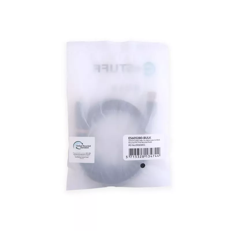 eSTUFF ES605280-BULK Cabo USB USB 2.0 2 m USB C preto