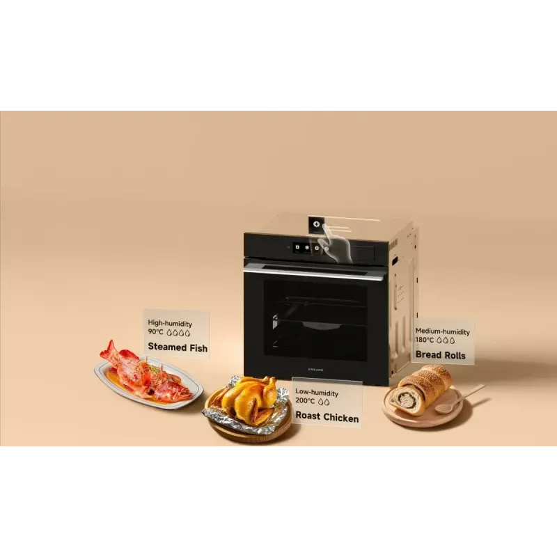 Forno de encastrar Dreame OZ60 Pro Combi — 81 L, 60 cm, preto, classe energética A++