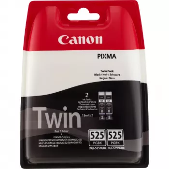 Canon PGI-525PGBK tinta pigmentada preto cartucho de tinta (Twin Pack), preto, tinta à base de pigmento, 2 unid., 682 páginas, embalagem múltipla