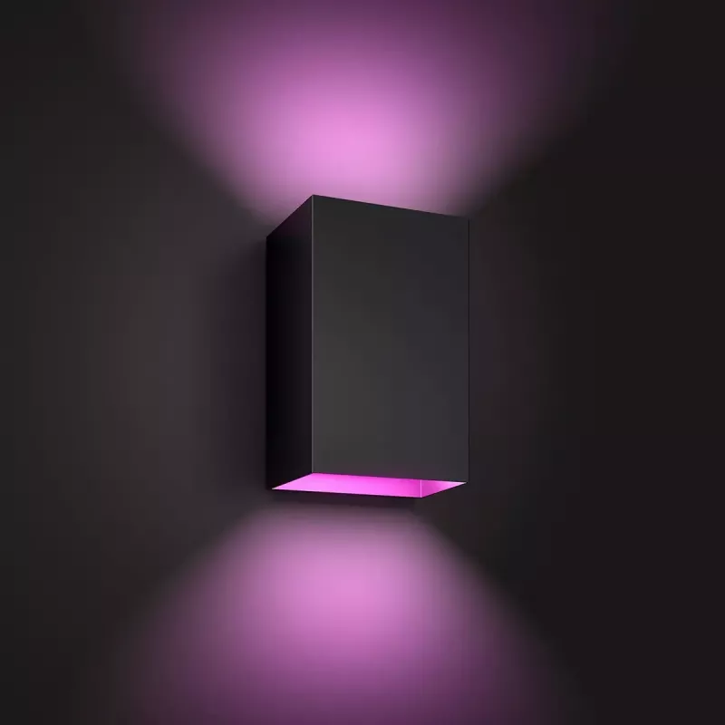 Aplique de parede exterior Philips Hue White and Colour Ambience Resonate LED preto