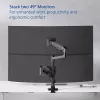 Braço de monitor ACT 49 polegadas Office Premium, mola a gás, montagem em mastro, 2 monitores