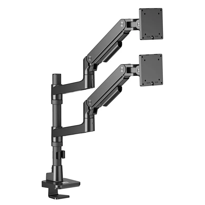 Braço de monitor ACT 49 polegadas Office Premium, mola a gás, montagem em mastro, 2 monitores