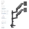 Braço de monitor ACT 49 polegadas Office Premium, mola a gás, montagem em mastro, 2 monitores