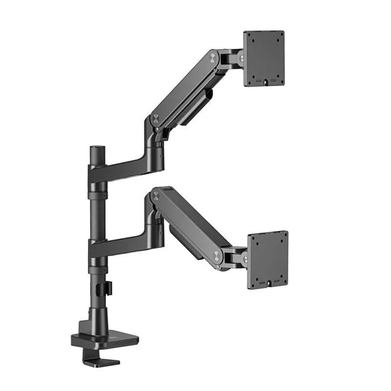 Braço de monitor ACT 49 polegadas Office Premium, mola a gás, montagem em mastro, 2 monitores
