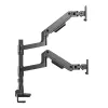 Braço de monitor ACT 49 polegadas Office Premium, mola a gás, montagem em mastro, 2 monitores