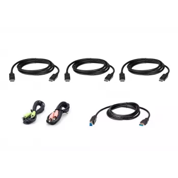 Kit de cabos KVM USB DisplayPort Triple-Display ATEN 1,8 m