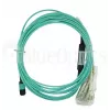 Cabo de fibra ótica BlueOptics OCTCABLE10M-SR 10 m OM3 MPO para 4×LC azul-água