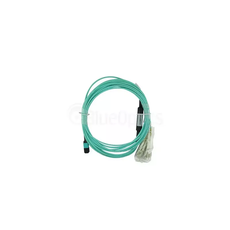 Cabo de fibra ótica BlueOptics SFP5141EU10MKB 10 m OM3 MPO para 4×LC azul-água