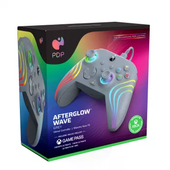 Comando PDP Afterglow Wave cinzento USB analógico / digital PC, Xbox One, Xbox Series S, Xbox Series X