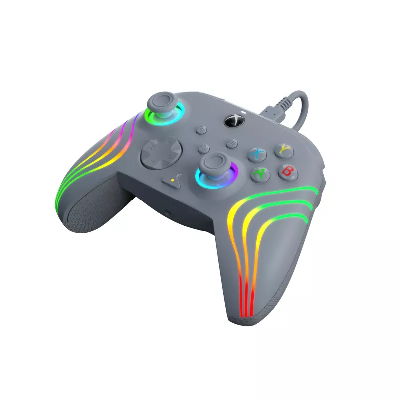 Comando PDP Afterglow Wave cinzento USB analógico / digital PC, Xbox One, Xbox Series S, Xbox Series X