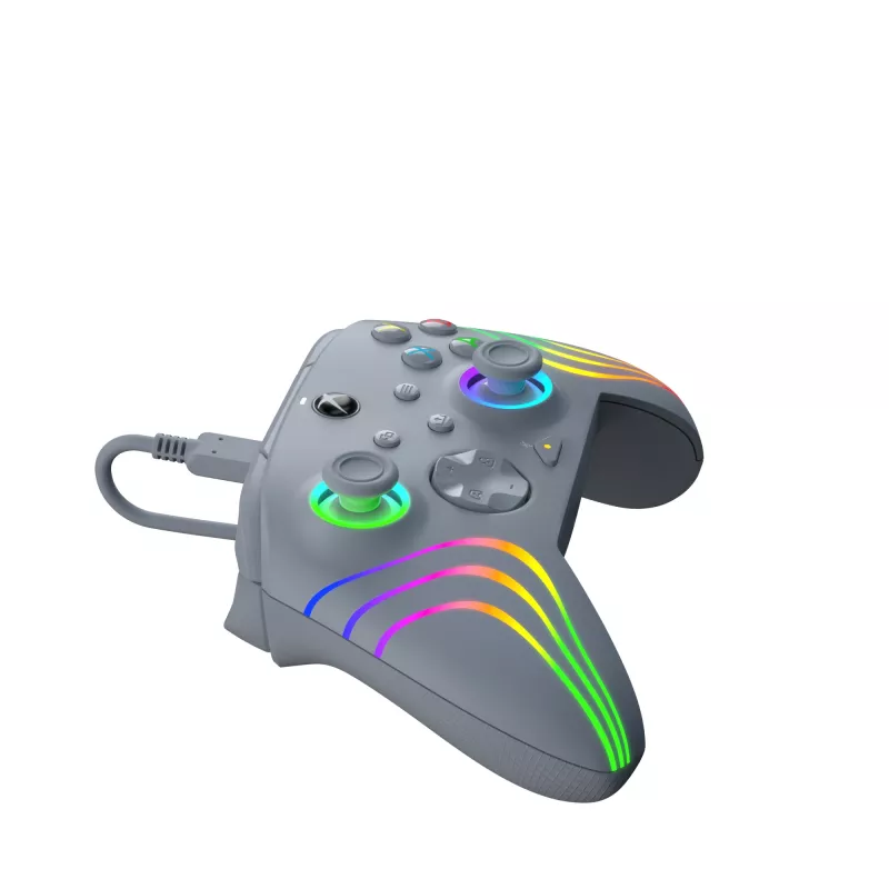 Comando PDP Afterglow Wave cinzento USB analógico / digital PC, Xbox One, Xbox Series S, Xbox Series X