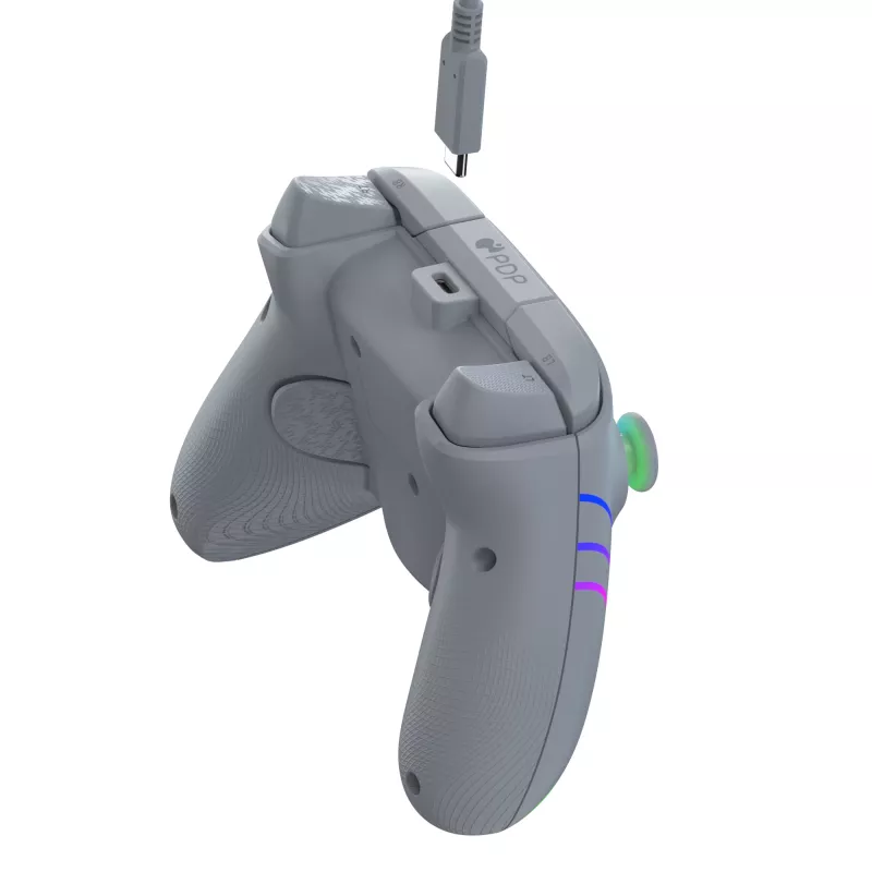 Comando PDP Afterglow Wave cinzento USB analógico / digital PC, Xbox One, Xbox Series S, Xbox Series X