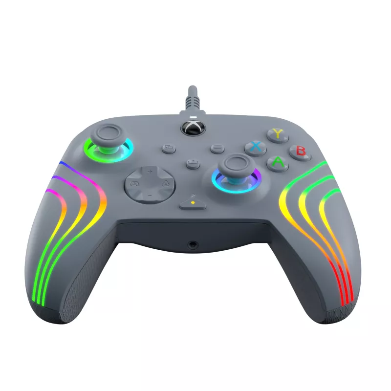 Comando PDP Afterglow Wave cinzento USB analógico / digital PC, Xbox One, Xbox Series S, Xbox Series X
