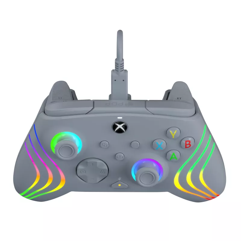 Comando PDP Afterglow Wave cinzento USB analógico / digital PC, Xbox One, Xbox Series S, Xbox Series X