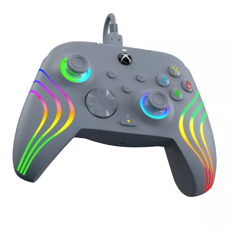 Comando PDP Afterglow Wave cinzento USB analógico / digital PC, Xbox One, Xbox Series S, Xbox Series X