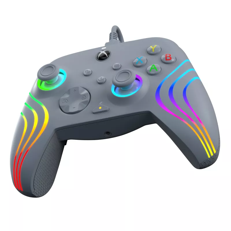 Comando PDP Afterglow Wave cinzento USB analógico / digital PC, Xbox One, Xbox Series S, Xbox Series X