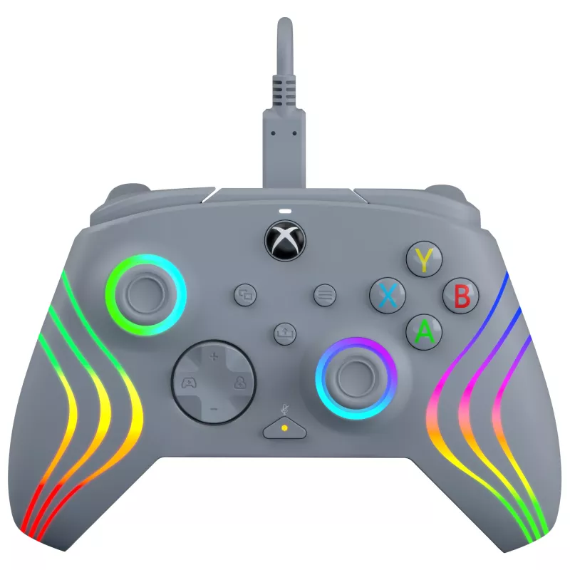 Comando PDP Afterglow Wave cinzento USB analógico / digital PC, Xbox One, Xbox Series S, Xbox Series X