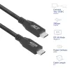 Cabo USB Type-C ACT USB4 20Gbps 240W, 2 metros, 2 m, USB C, USB C, USB4 Gen 2x2, 20 Gbit/s, preto