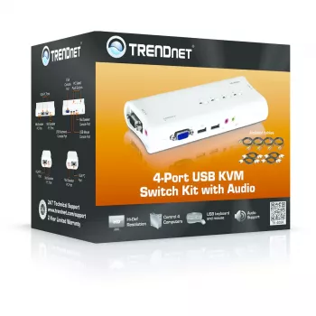 Comutador KVM Trendnet TK-409K USB VGA 2048x1536 1,6 m com fios azul
