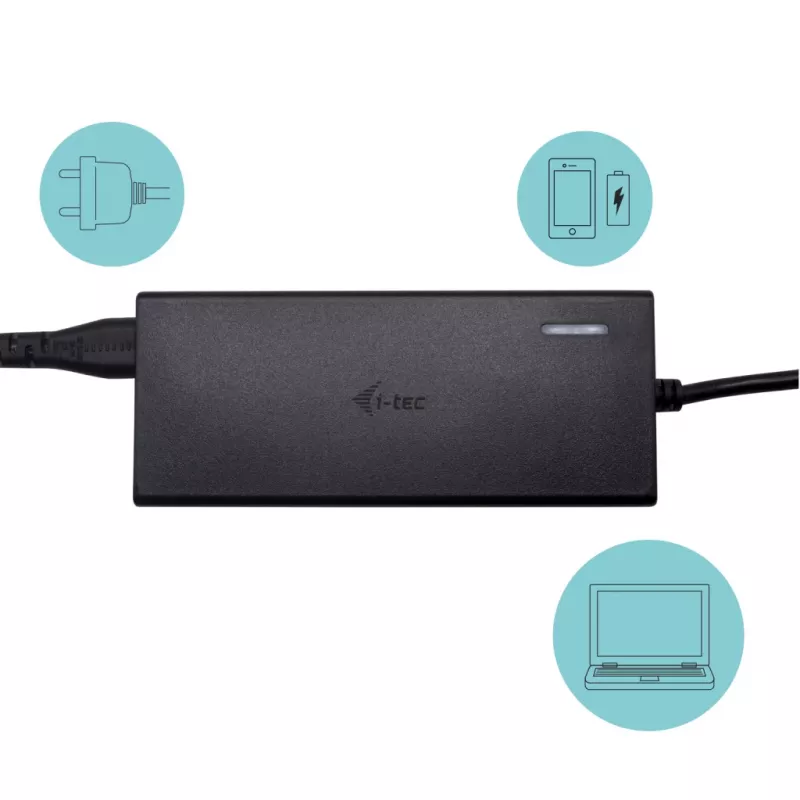 i-tec Metal USB-C Nano Dock HDMI/VGA com LAN + carregador universal 77 W