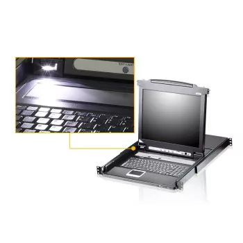 ATEN CL5708M switch KVM montagem em rack preto