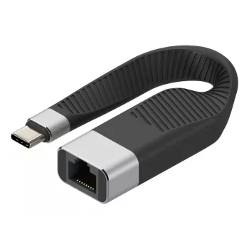 Techly ICOC USBC-RJ45 cabo de rede preto 0,144 m