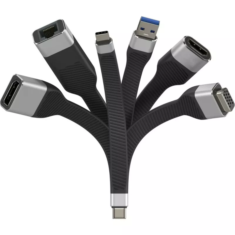 Techly ICOC USBC-RJ45 cabo de rede preto 0,144 m