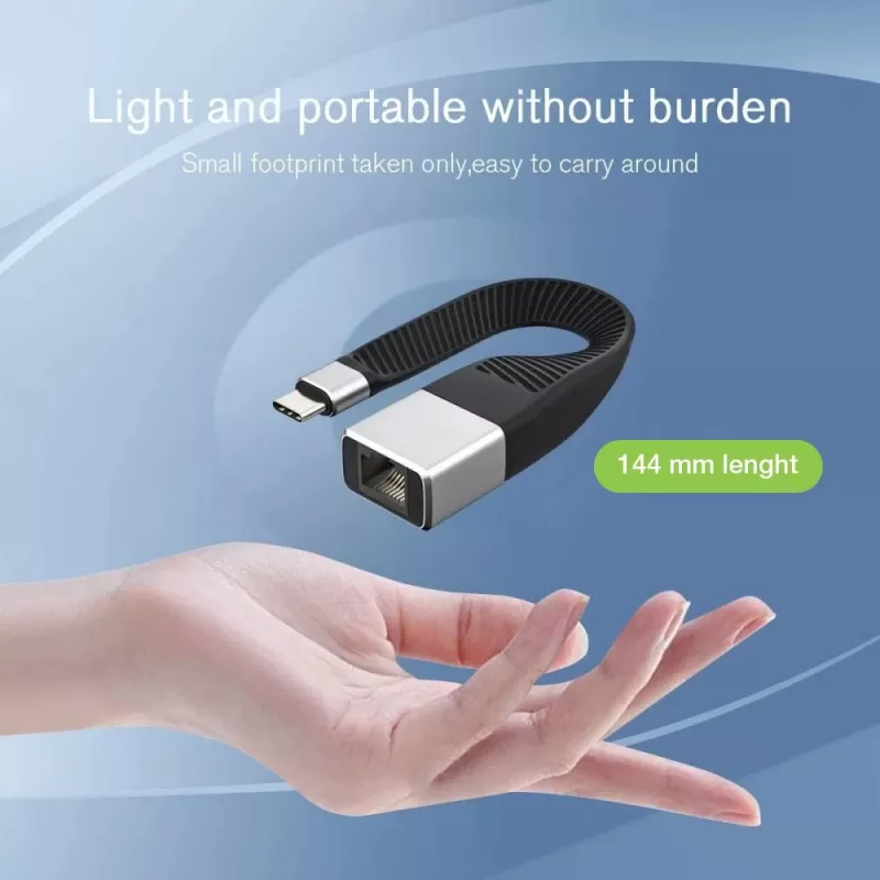 Techly ICOC USBC-RJ45 cabo de rede preto 0,144 m