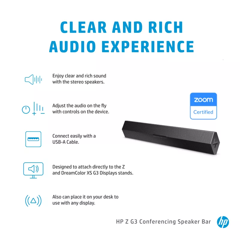 Sistema de conferência soundbar Z G3, preto