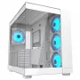 Caixa PC midi tower Cougar FV150 ARGB branca — ATX/Micro-ATX/Mini-ITX, 3x120mm à frente, 1x120mm atrás, 2x3,5