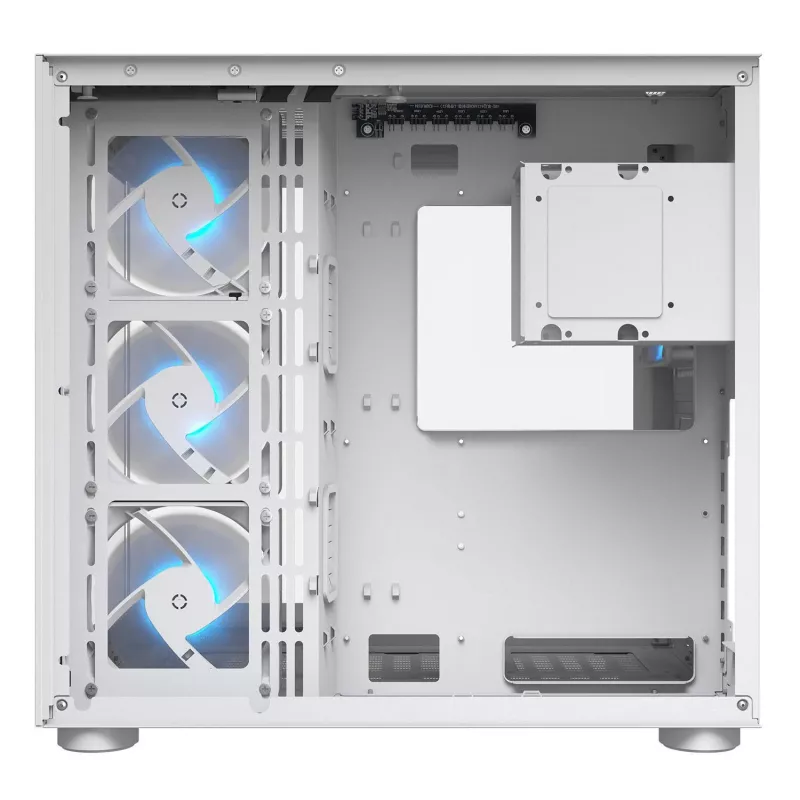 Caixa PC midi tower Cougar FV150 ARGB branca — ATX/Micro-ATX/Mini-ITX, 3x120mm à frente, 1x120mm atrás, 2x3,5