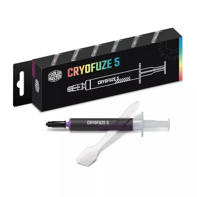 Pasta térmica Cooler Master Cryofuze 5 — amarela, temperatura máxima de funcionamento 240°C, 1 unid.
