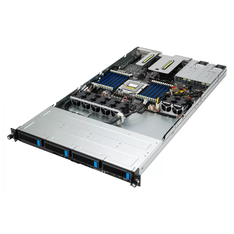 ASUS RS500A-E12-RS4U Socket SP5 Rack (1U) preto, prateado