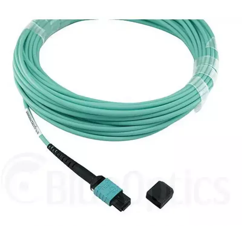 Cabo de fibra ótica BlueOptics MC6709309-010-BO 10 m OM3 MPO para 4×LC (50 µm) aqua