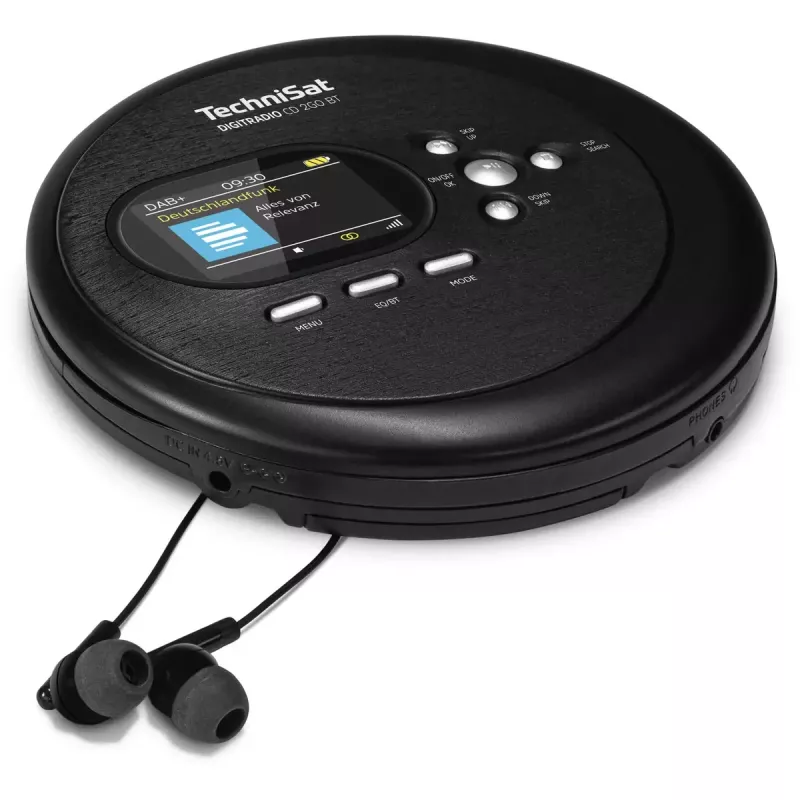 Leitor de CD portátil TechniSat DIGITRADIO CD 2GO BT Preto MP3 DAB+ FM