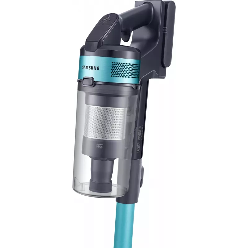 Aspirador vertical com bateria Samsung Jet 60 turbo, seco, sem saco, 0,8 l, 410 W, preto, menta