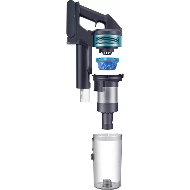 Aspirador vertical com bateria Samsung Jet 60 turbo, seco, sem saco, 0,8 l, 410 W, preto, menta