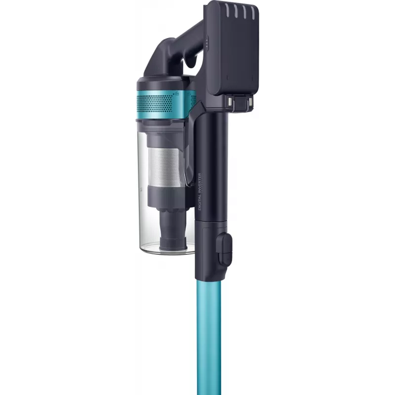 Aspirador vertical com bateria Samsung Jet 60 turbo, seco, sem saco, 0,8 l, 410 W, preto, menta