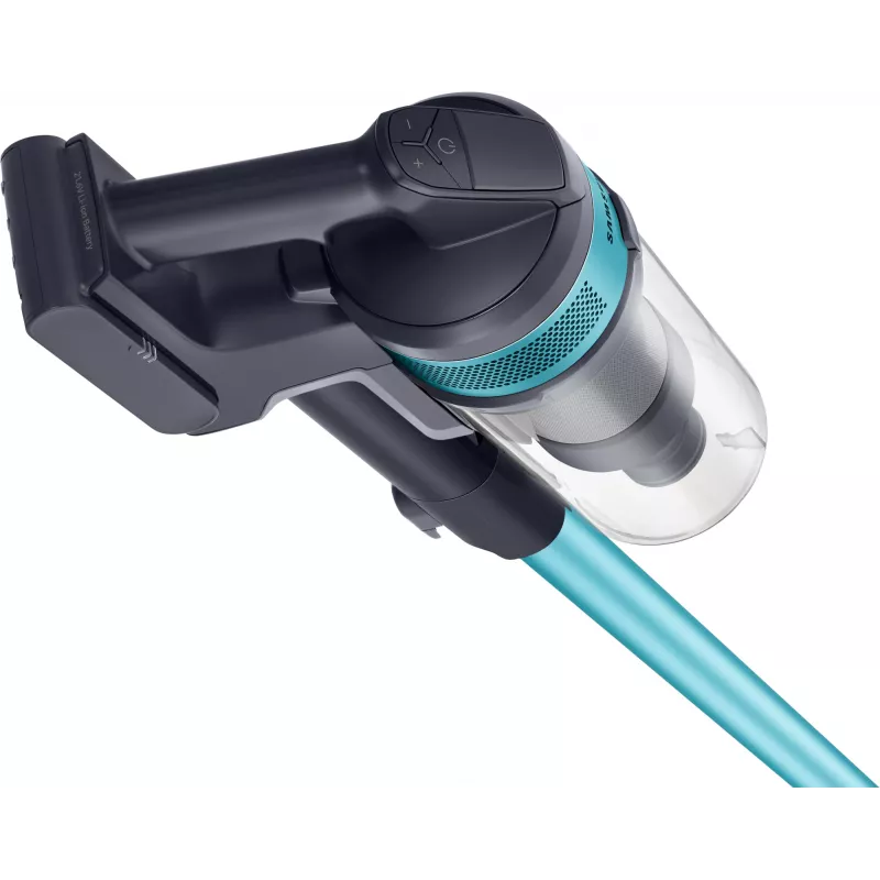 Aspirador vertical com bateria Samsung Jet 60 turbo, seco, sem saco, 0,8 l, 410 W, preto, menta