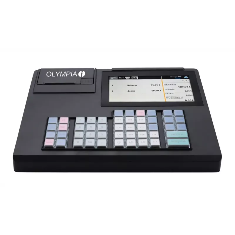 Caixa registadora Olympia K200 – impressora térmica direta, 10.000 PLUs, ecrã LED de 7 polegadas