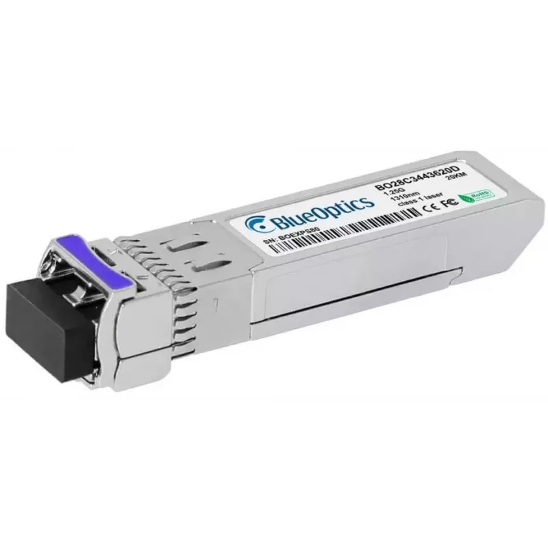 Módulo transceptor de rede BlueOptics AT-SPBD20DUAL-14-BO — SFP de fibra ótica, interface cSFP, ficha LC, alumínio