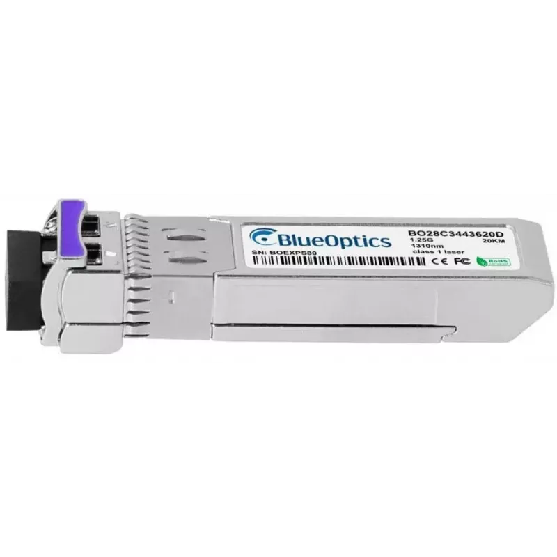 Módulo transceptor de rede BlueOptics AT-SPBD20DUAL-14-BO — SFP de fibra ótica, interface cSFP, ficha LC, alumínio