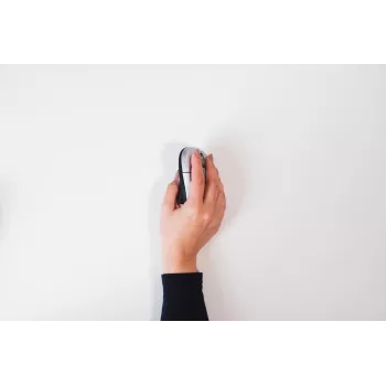 Rato BakkerElkhuizen Grip sem fios, para destros, design vertical, ótico, RF Wireless, 1600 DPI, preto, prateado