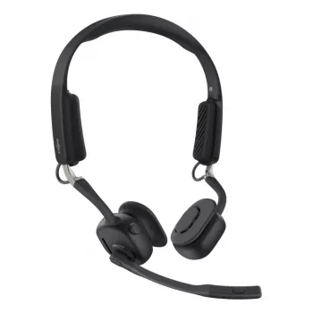 SHOKZ OpenMeet UC headset de videoconferência sem fios Bluetooth de condução óssea com adaptador USB-C