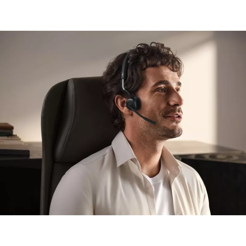 SHOKZ OpenMeet UC headset de videoconferência sem fios Bluetooth de condução óssea com adaptador USB-C